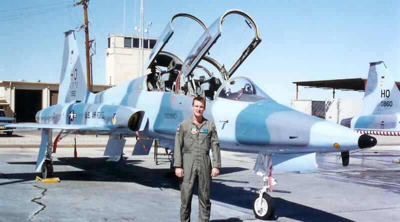 Wilbur in front of an AT-38B Talon